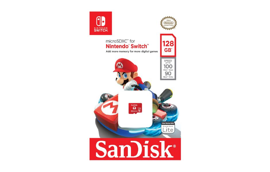 SanDisk 128 GB MicroSD Nintendo Switch Micro SDXC Memory Card for Switch & Switch Lite SDSQXAO - Mario Kart 100MB/s