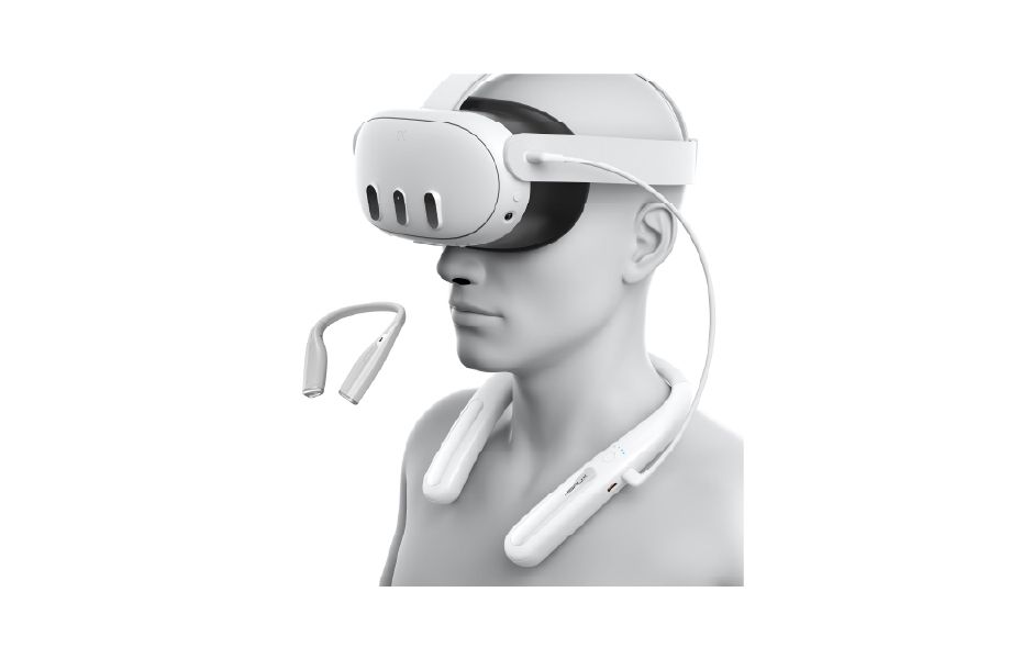 JSAUX VR Neck Power Bank for Meta Quest 3 (White)
