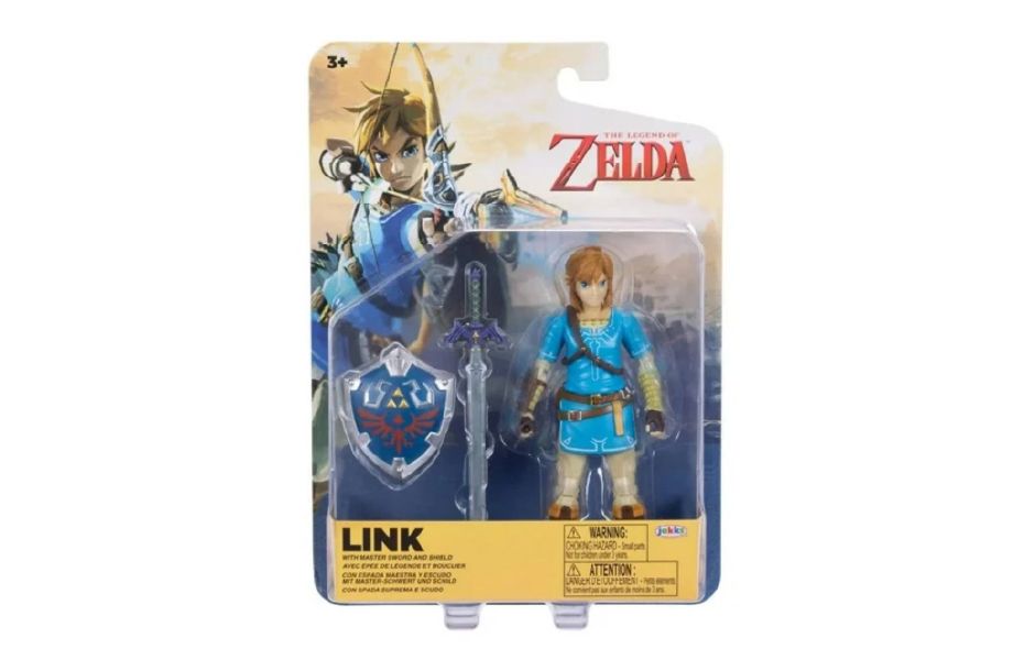 JAKKS Nintendo 4" Figures Wave 4 Asst - Link Action Figure with Master Sword and Shield