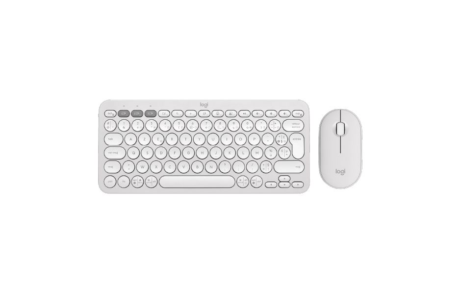 Logitech Pebble 2 Bluetooth Keyboard Combo - Tonal White
