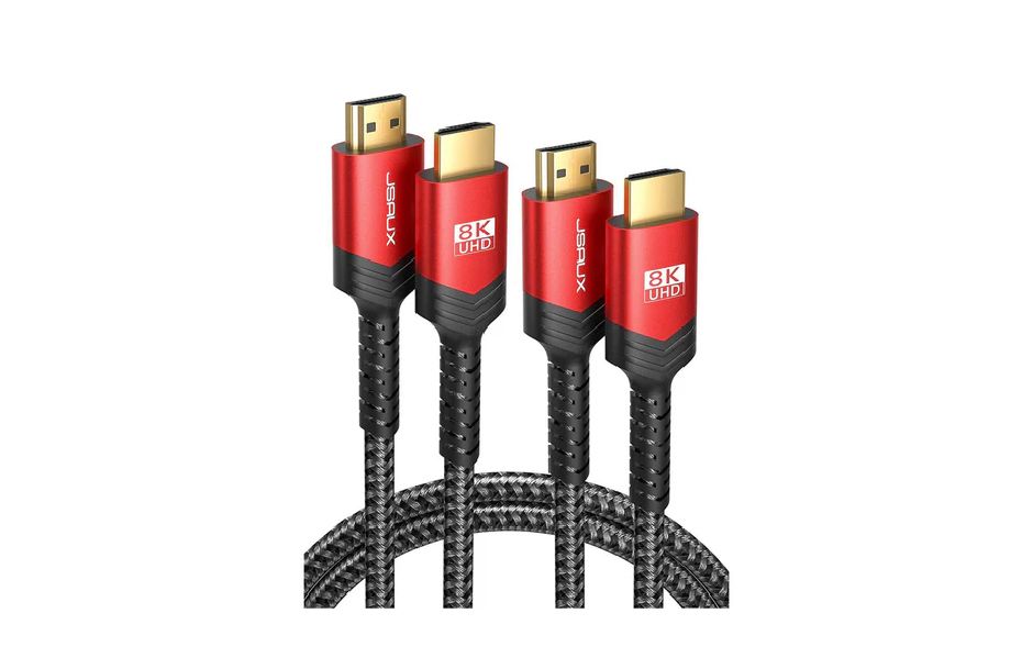 JSAUX 8K 60Hz HDMI Cable 10ft CV0011 (3m) - Red Shell & Black Wire