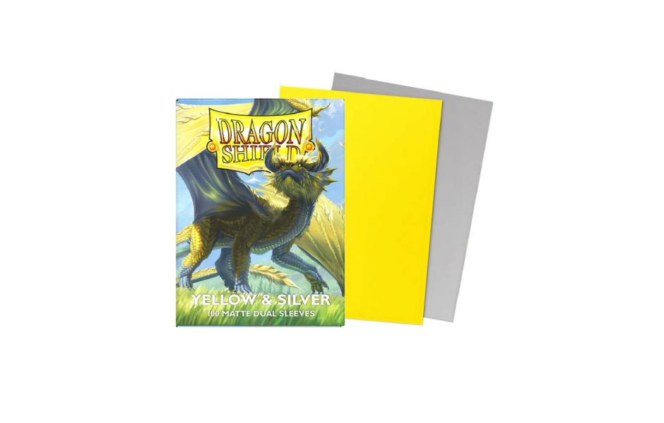Dragon Shield 100 - Yellow & Silver - 100 Matte Dual Sleeves