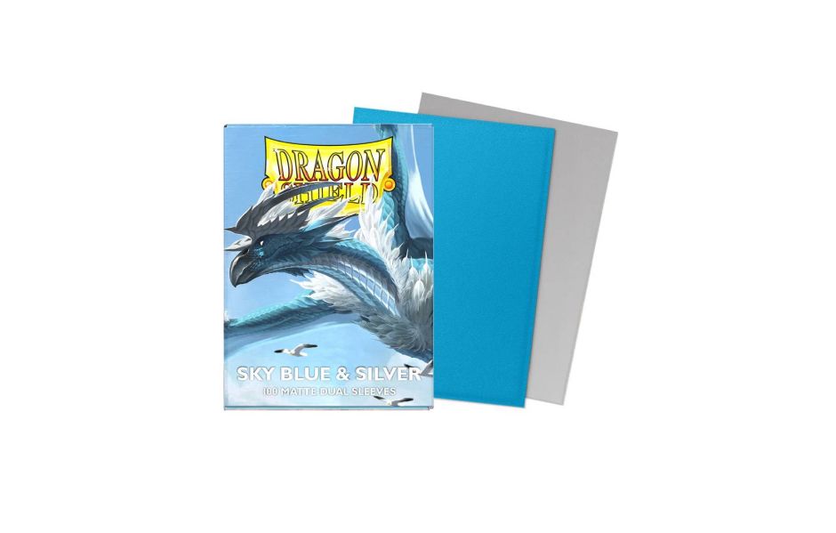 Dragon Shield 100 - Sky Blue & Silver - 100 Matte Dual Sleeves