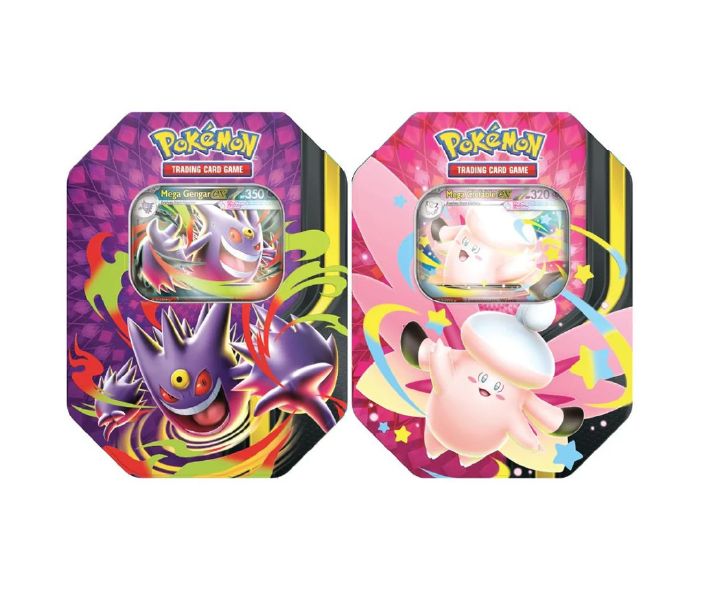 Pokémon TCG Mega Moonlit Tin Box - Mega Gengar/Clefable ex (x1 Random)